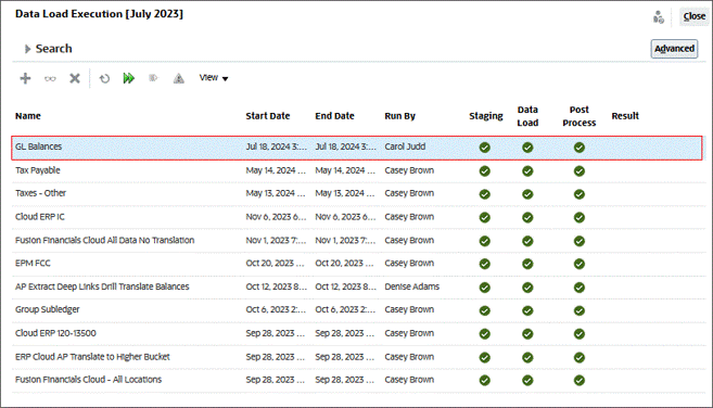 New Data Load Execution